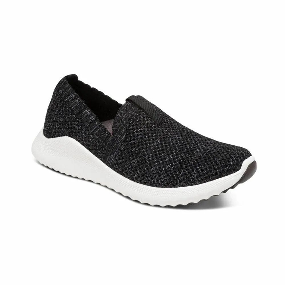 Aetrex Women's Angie Slip Ons- Black