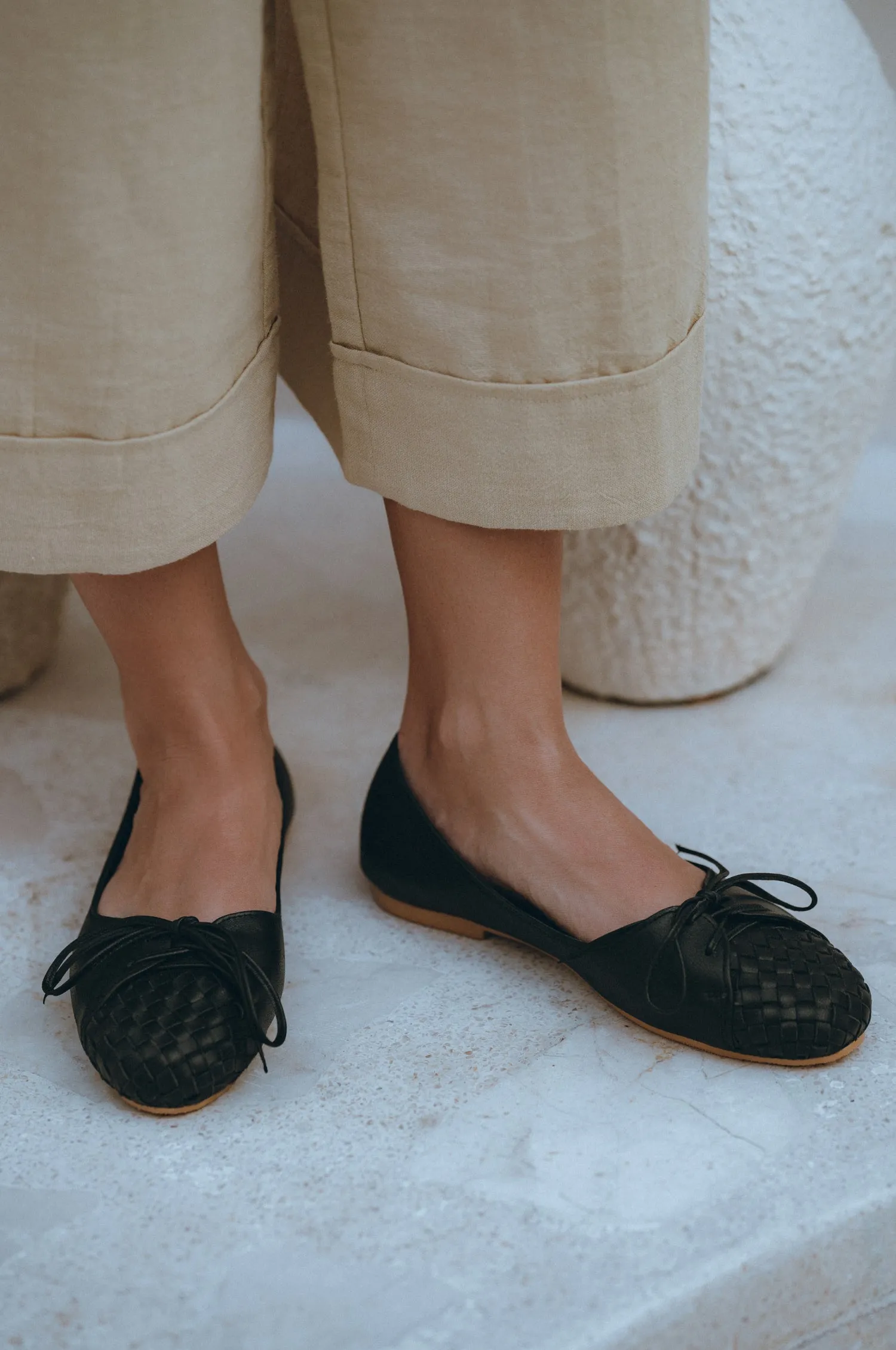 Alexandra Woven Leather Flats