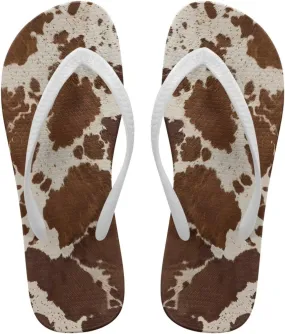 Animal Print Sandals Women Stylish Non-Slip Casual Beach Comfortable Summer Lightweight Flip Flops