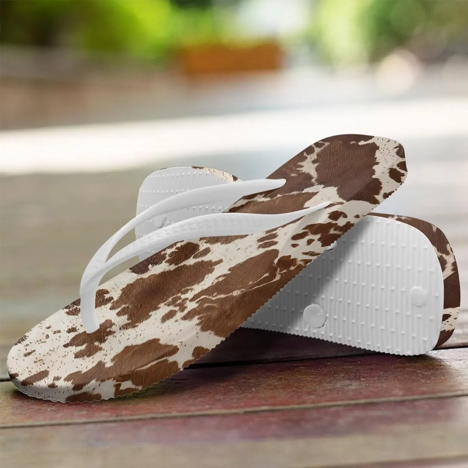 Animal Print Sandals Women Stylish Non-Slip Casual Beach Comfortable Summer Lightweight Flip Flops