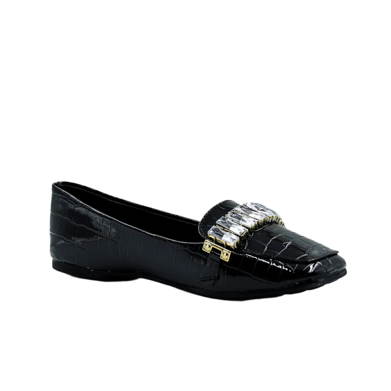 Black Slip-On Croco Belli