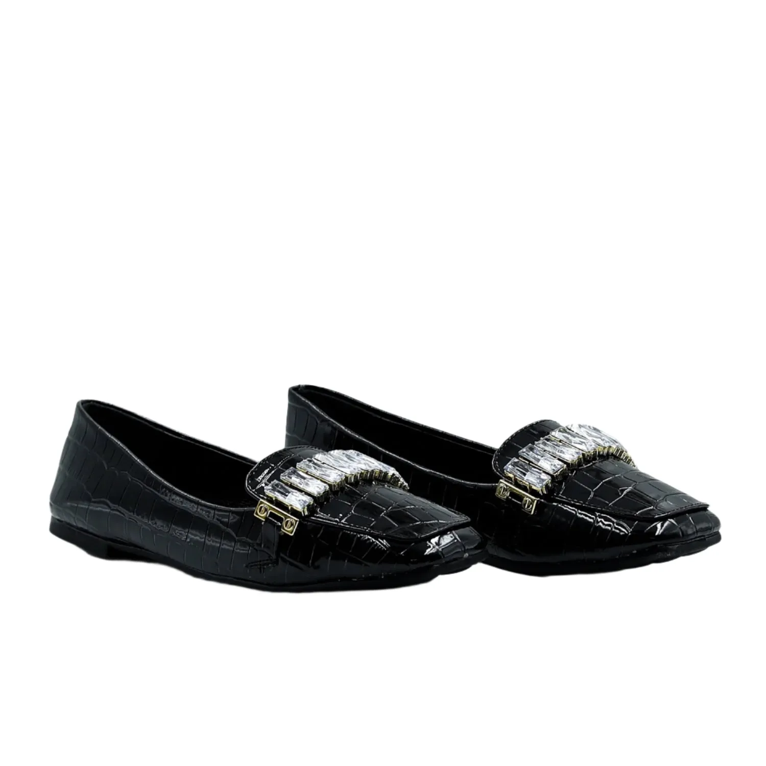 Black Slip-On Croco Belli