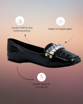 Black Slip-On Croco Belli