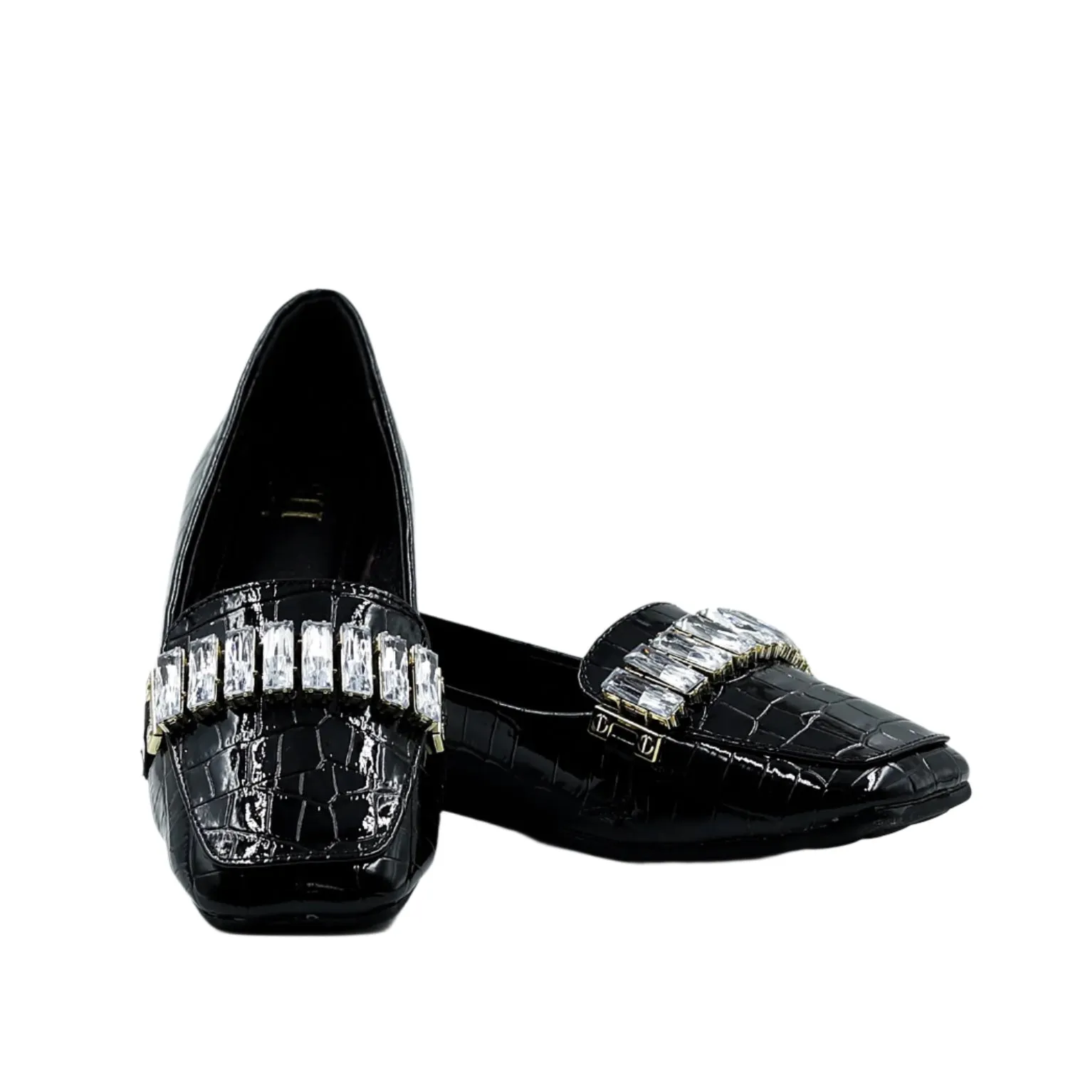 Black Slip-On Croco Belli