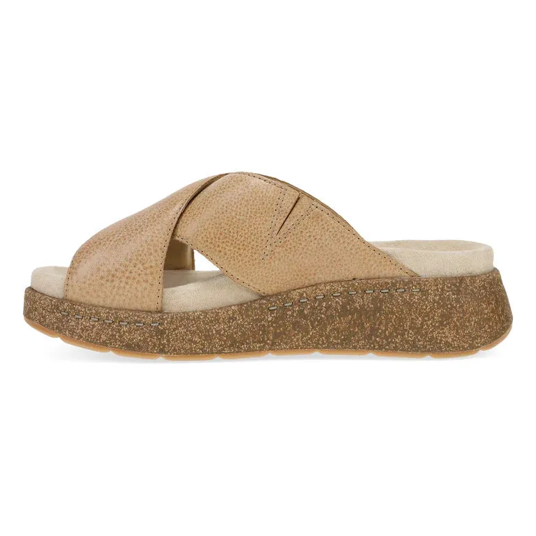 Bridget Platform Cork Sandal in Suede Honey