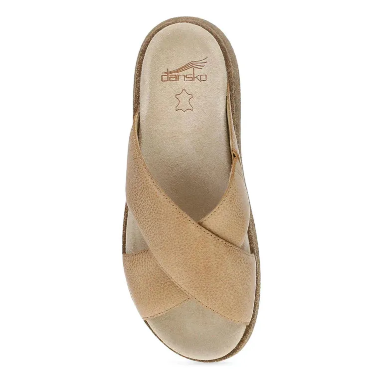 Bridget Platform Cork Sandal in Suede Honey