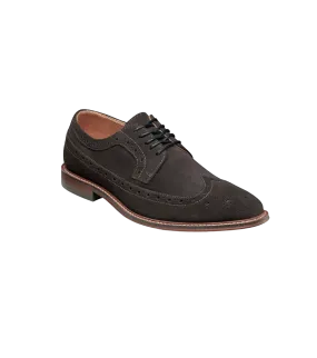 Dark Grey Stacy Adams Men's Wingtip Oxford Lace-Up Casual suede Leather Shoes
