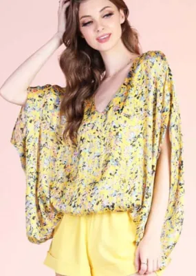 Ditsy Pixel Caftan Top Made in USA - CLEARANCE FINAL SALE