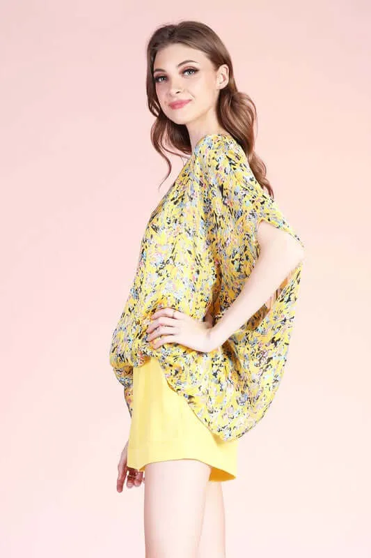 Ditsy Pixel Caftan Top Made in USA - CLEARANCE FINAL SALE