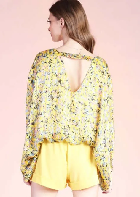 Ditsy Pixel Caftan Top Made in USA - CLEARANCE FINAL SALE