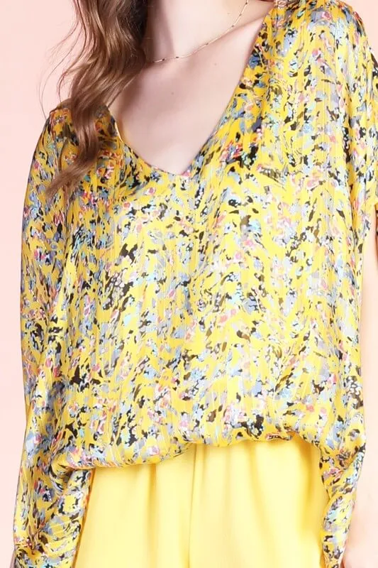 Ditsy Pixel Caftan Top Made in USA - CLEARANCE FINAL SALE