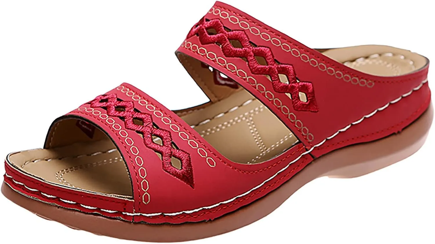 Eduavar Womens Platform Sandals,Summer Sandals Comfortable Beach Travel Sandals Stylish Slip On Sandals Open Toe Sandals