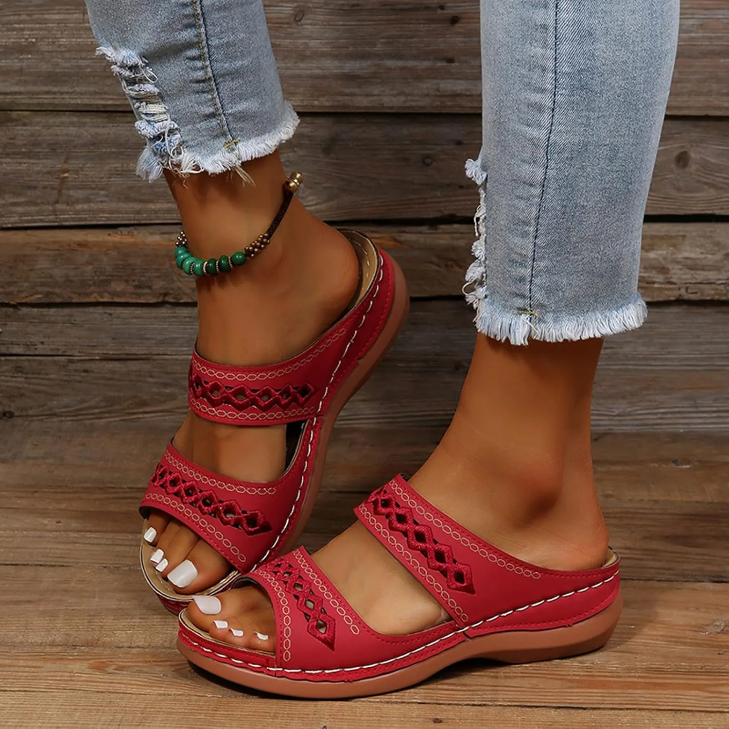 Eduavar Womens Platform Sandals,Summer Sandals Comfortable Beach Travel Sandals Stylish Slip On Sandals Open Toe Sandals