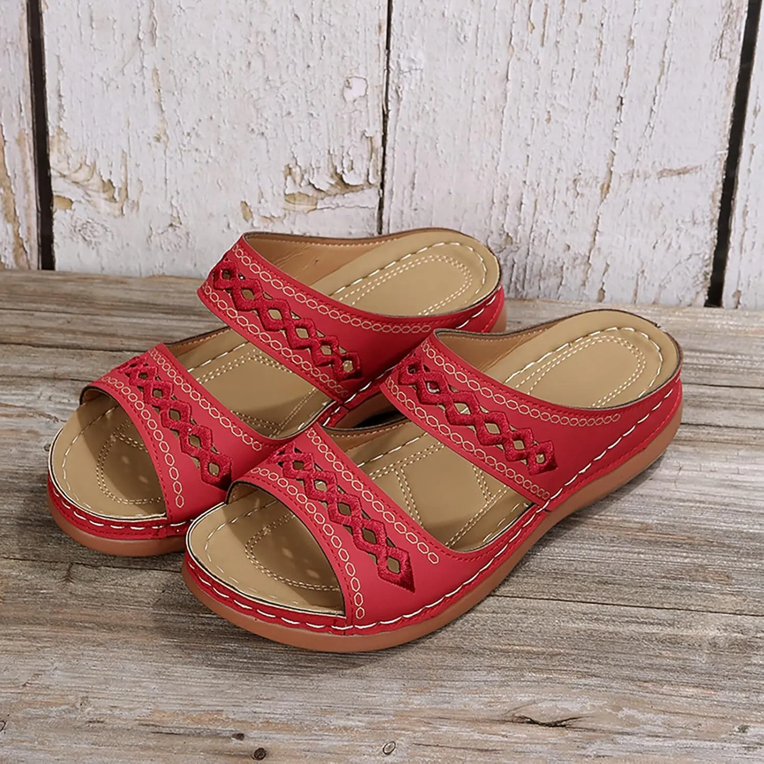 Eduavar Womens Platform Sandals,Summer Sandals Comfortable Beach Travel Sandals Stylish Slip On Sandals Open Toe Sandals