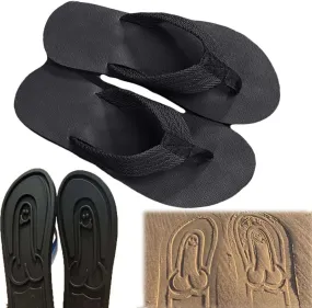 Hidden Shaped Flops, Hidden Pencil Flip Flops Funny Print Flip Flops for Women Men,Beach Comfort Quick-Dry Non Slip Sandal (Black,12-12.5Women/10-10.5Men)