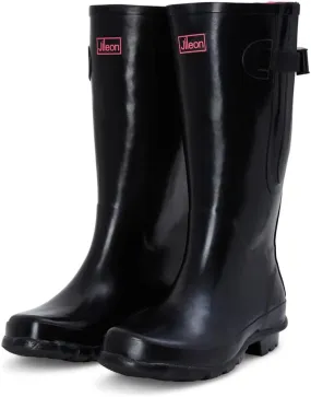 Jileon Wide Calf Rain Boots for Women - up to 19 inch Calf - Standard Foot & Ankle Width - Durable Rubber