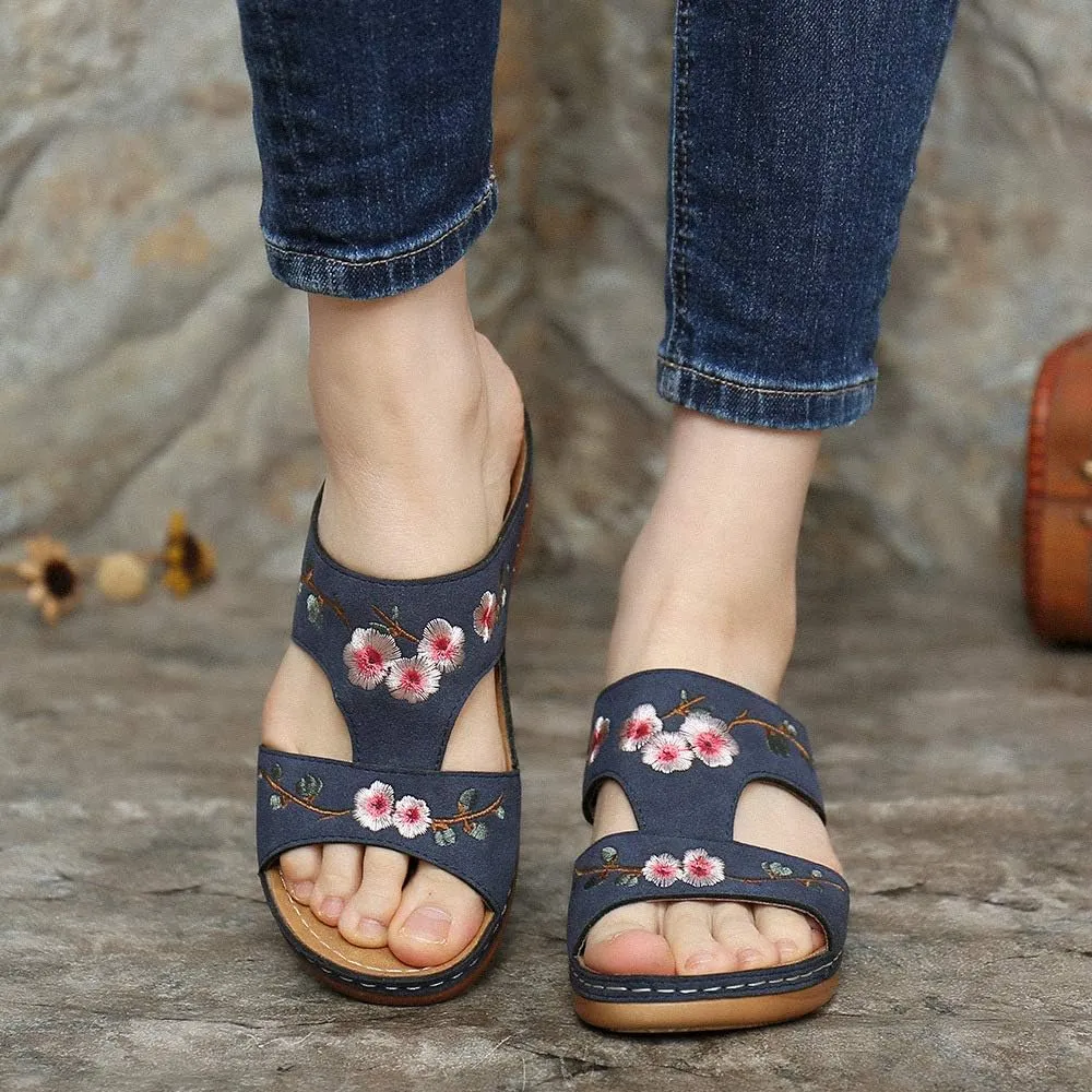 Lausiuoe Orthopedic Sandals For Women Elegant Casual Dressy Summer Slippers Beach Orthotic Flip Flops With Arch Support