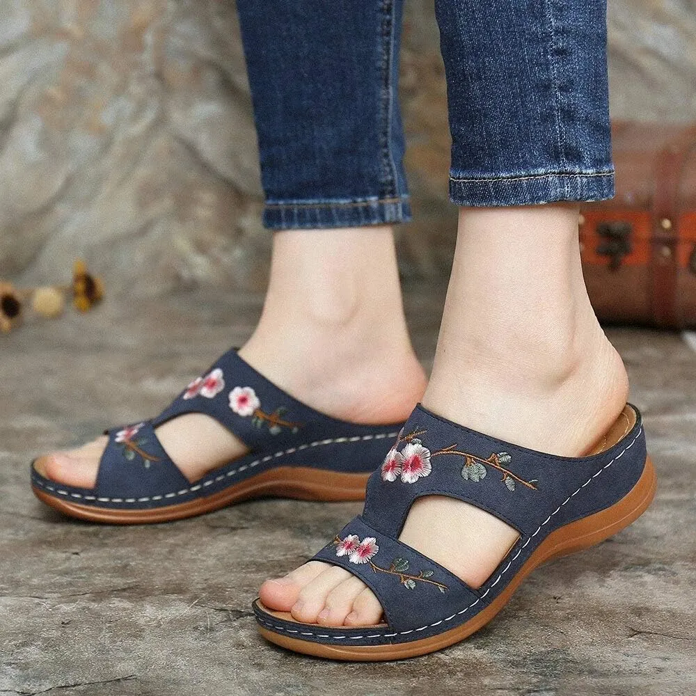 Lausiuoe Orthopedic Sandals For Women Elegant Casual Dressy Summer Slippers Beach Orthotic Flip Flops With Arch Support