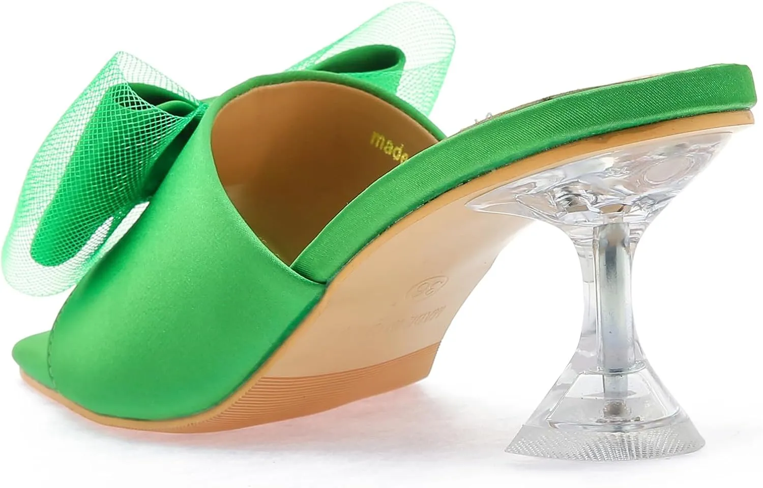 LIURUIJIA Women'S Bowknot High Heels Mule Sandals Open Toe Bow Low Heel Slippers Comfortable Wedding Party Sexy Prom Dress Bridal Shoes Slide Mules Platform Slippers Dressy Casual Trendy Bridal