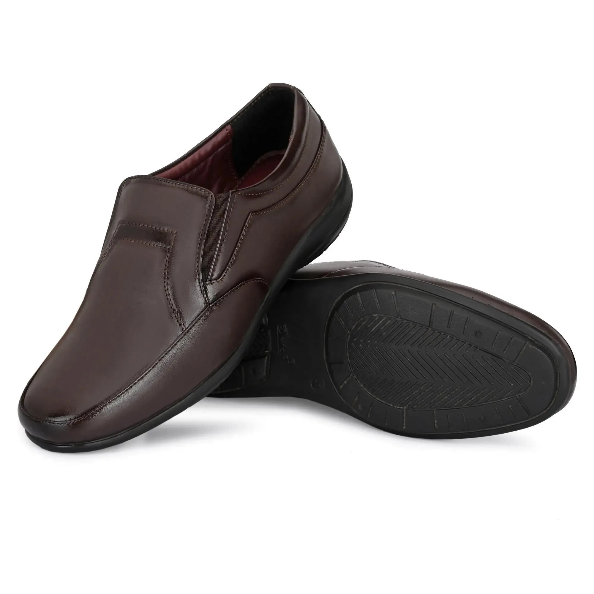 Loafers for Men Brown Color Formal Synthetic Leather Loafer