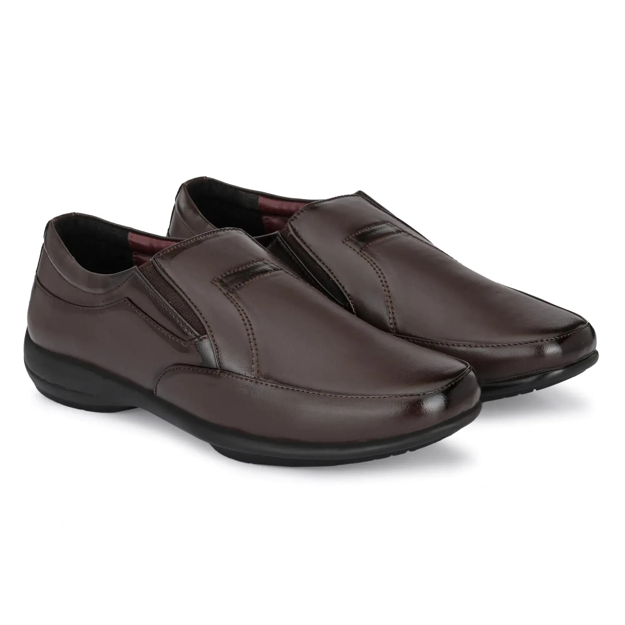 Loafers for Men Brown Color Formal Synthetic Leather Loafer