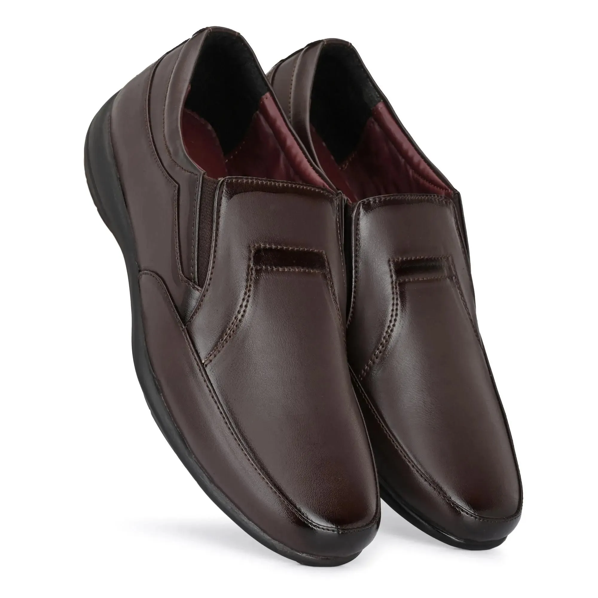 Loafers for Men Brown Color Formal Synthetic Leather Loafer