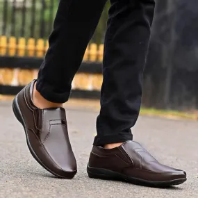 Loafers for Men Brown Color Formal Synthetic Leather Loafer