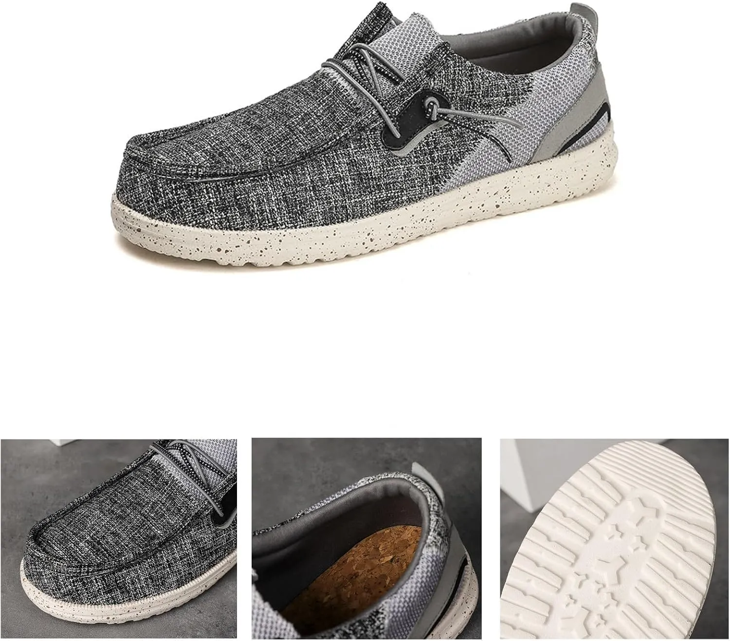 Mens Loafers Casual Slip On,Classic Comfy Lightweight Boat Shoes Men,Casual Breathable Non-Slip Deck Shoes Mens,with Non-Marking Outsole and Drainage