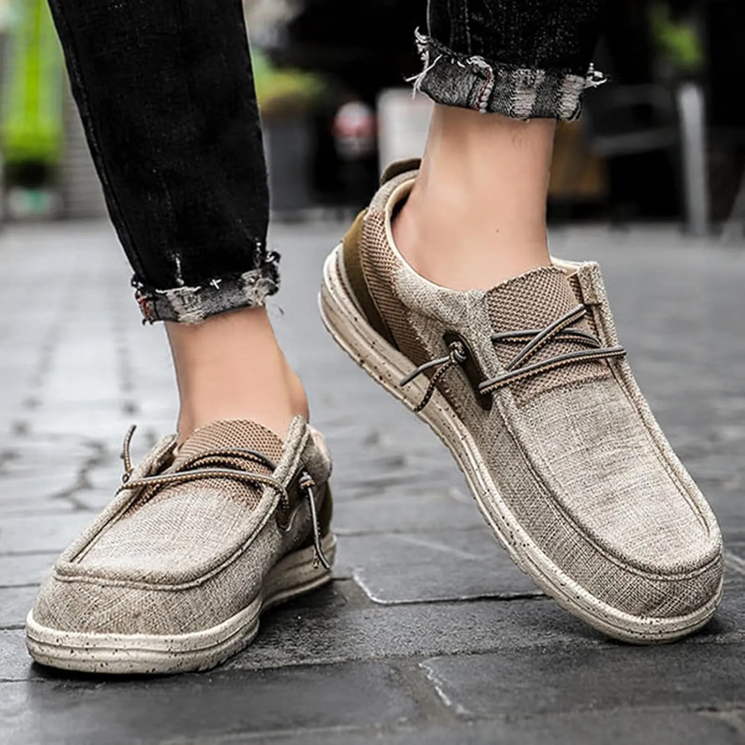 Mens Loafers Casual Slip On,Classic Comfy Lightweight Boat Shoes Men,Casual Breathable Non-Slip Deck Shoes Mens,with Non-Marking Outsole and Drainage