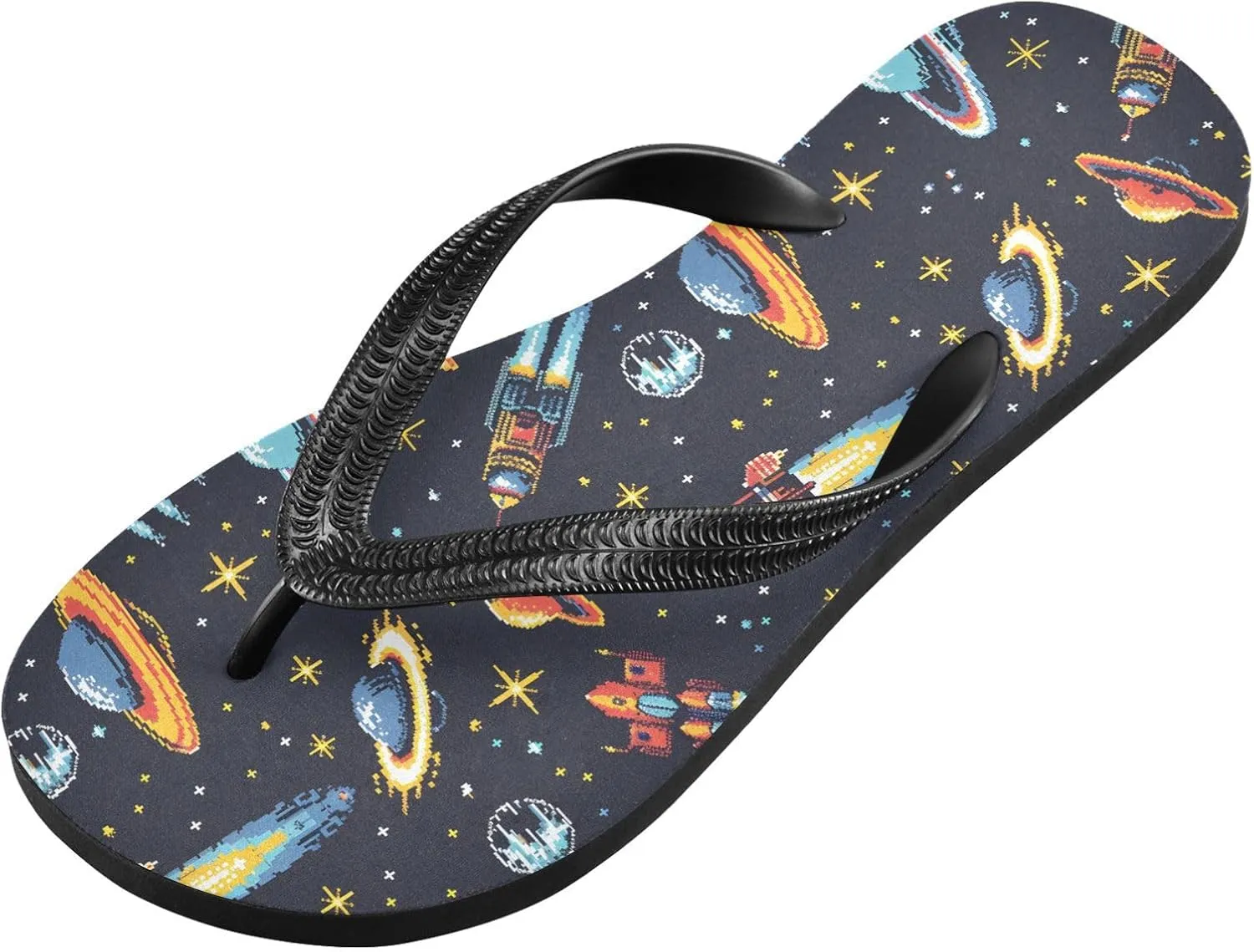MNSRUU Flip Flops for Women Men Neon Funny Cartoon Hearts Flip Flops Womens Slides Men Sandals Shower Slippers Summer Non-Slip Flipflops for Swim Beach Bathroom, XS