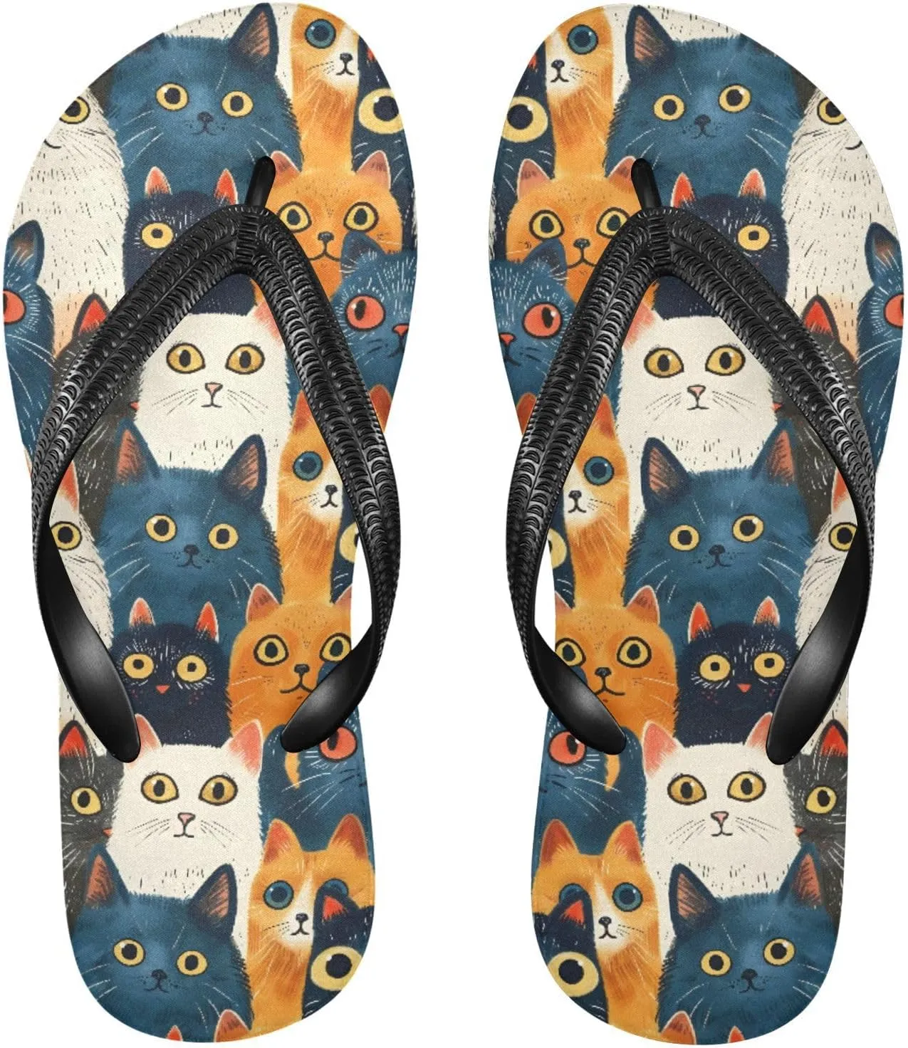 MNSRUU Flip Flops for Women Men Panda Rainbow Flip Flops Womens Slides Men Sandals Shower Slippers Summer Non-Slip Flipflops for Swim Beach Bathroom, XS