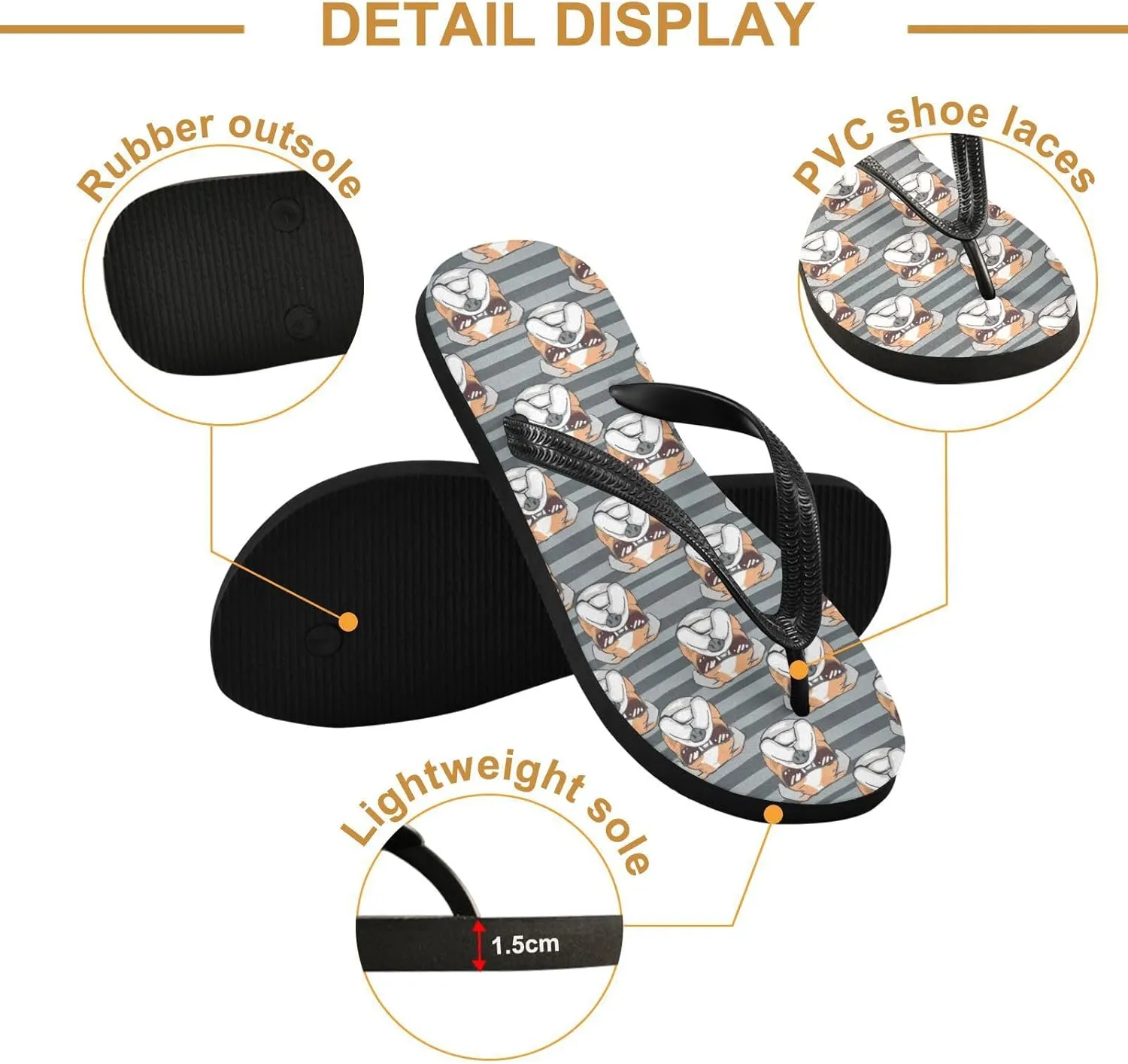MNSRUU Flip Flops for Women Men Panda Rainbow Flip Flops Womens Slides Men Sandals Shower Slippers Summer Non-Slip Flipflops for Swim Beach Bathroom, XS