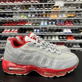 Nike Air Max 95 Attack Pack Metallic Silver Sport Red 609048-029 Mens Size 10