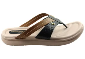 Pegada Vogi Womens Comfort Leather Thongs Sandals Made In Brazil
