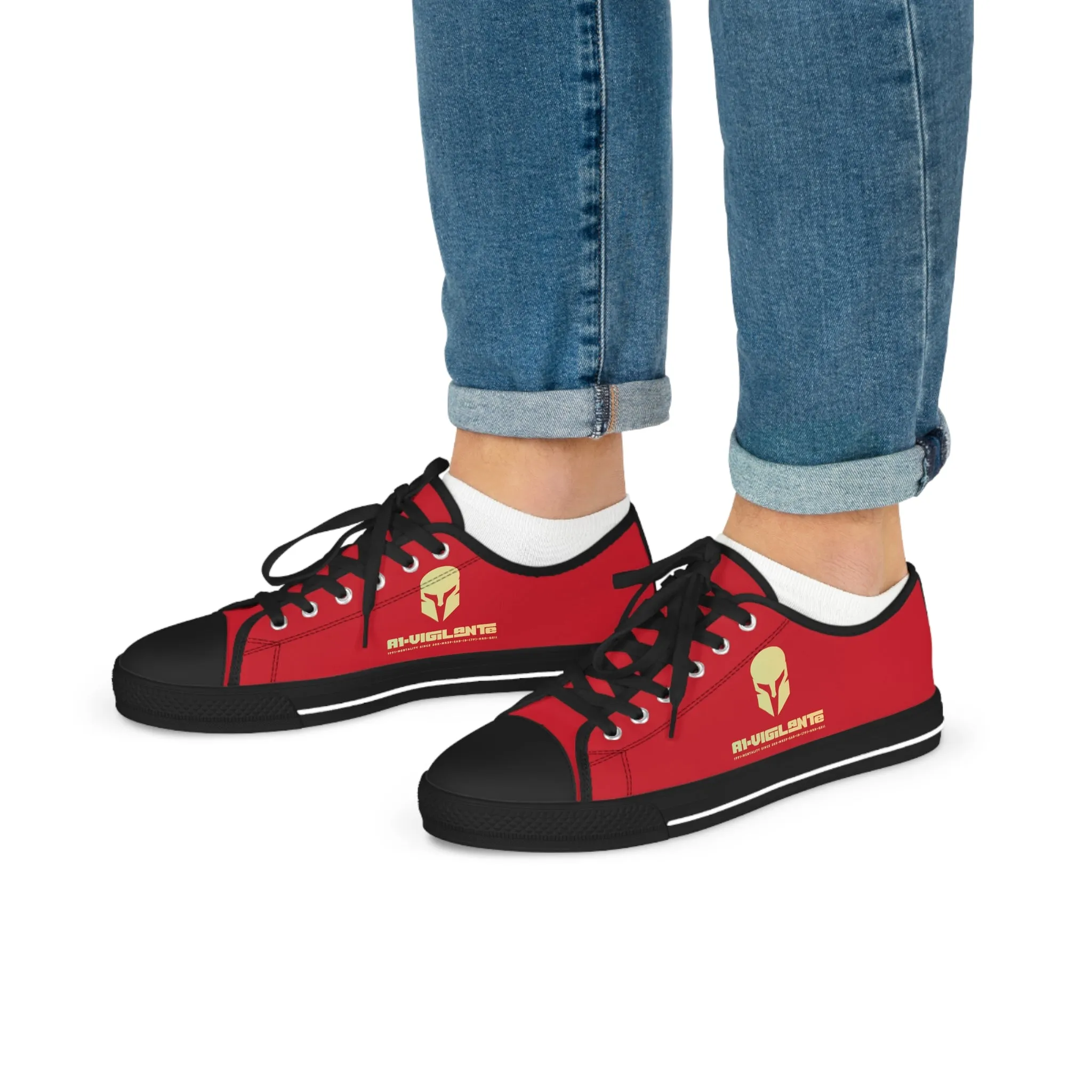 Red A1-Vigilante  Men's Low Top Sneakers