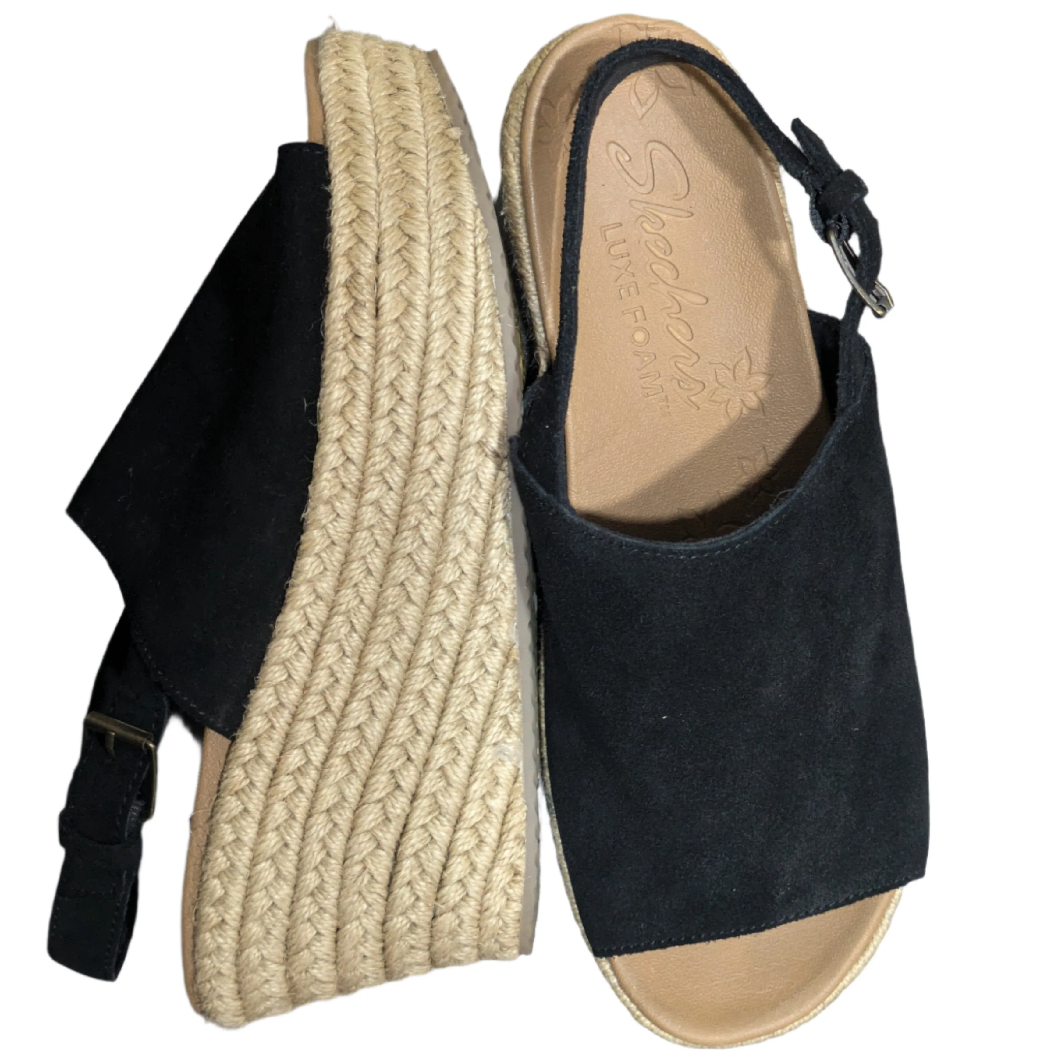 Skechers Brit Wedge Heel Sandals with Back Strap Size: UK 6 / EU 39 / US 9