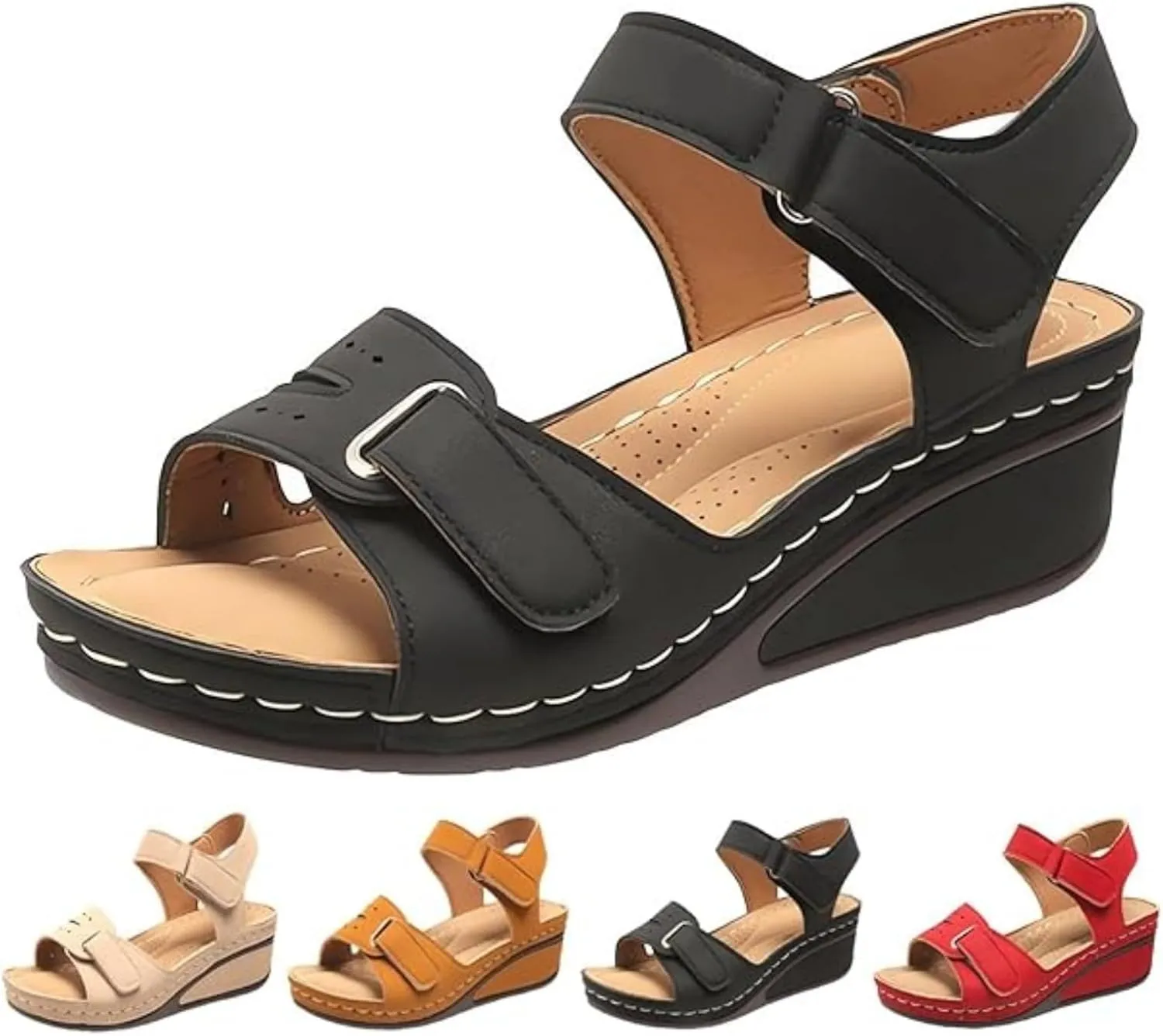Soft & Stylish Wedge Sandals for Comfort 2025 Orthopedic Walking Platform Sandals Sport Ankle Strap Summer Slides