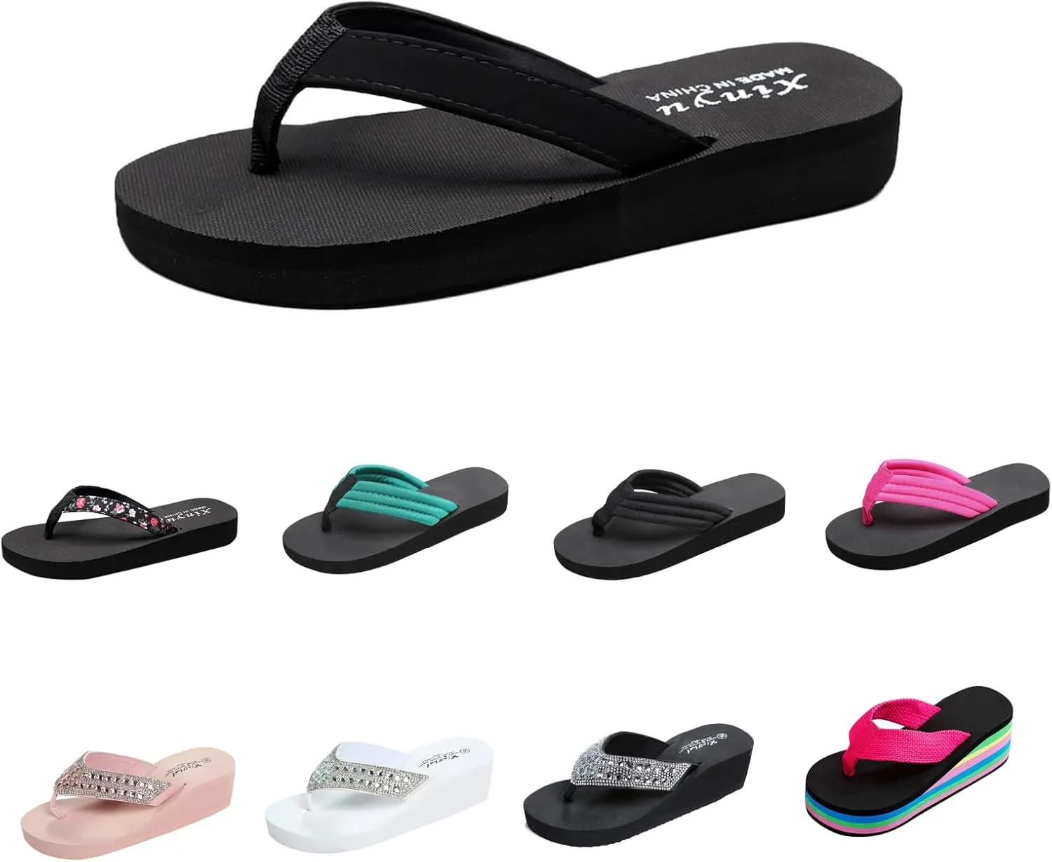 Summer Sandals for Women 2024 Trendy Clip Toe Beach Sandals Platform Sandals Slip-On Flip Flops Walking Shoe Slippers