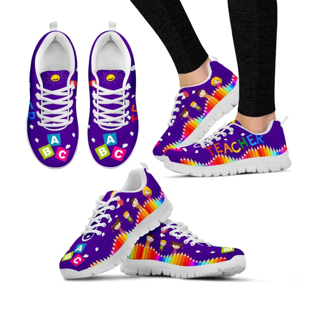 Teacher Print Fashion Black Soft Sole Lightweight Lace-up Shoes Comfortable And Breathable Summer Sneakers Zapatos