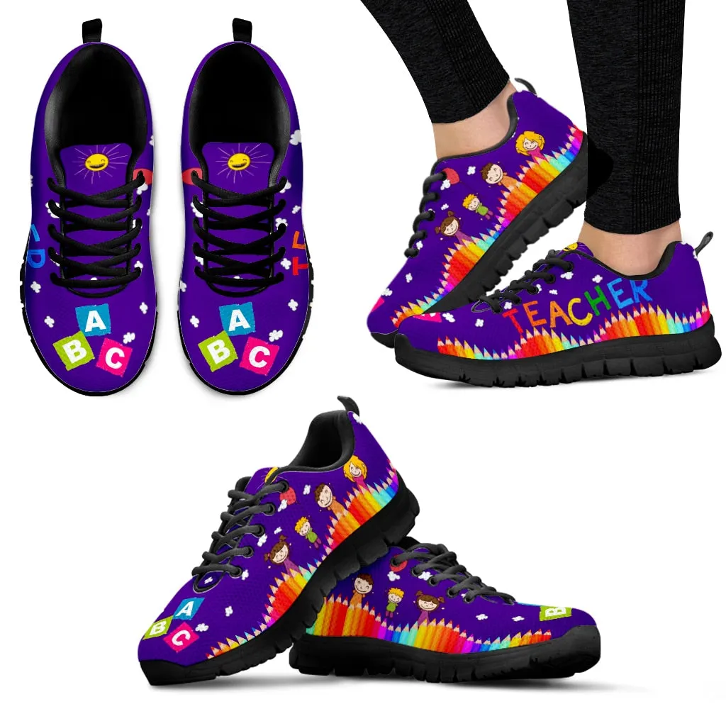Teacher Print Fashion Black Soft Sole Lightweight Lace-up Shoes Comfortable And Breathable Summer Sneakers Zapatos