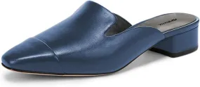 Women Closed Square Cap Toe Slip on Loafer Mules Block Low Heel Backless Fashion Casual Dress Slide Sandals Size 4-16 US