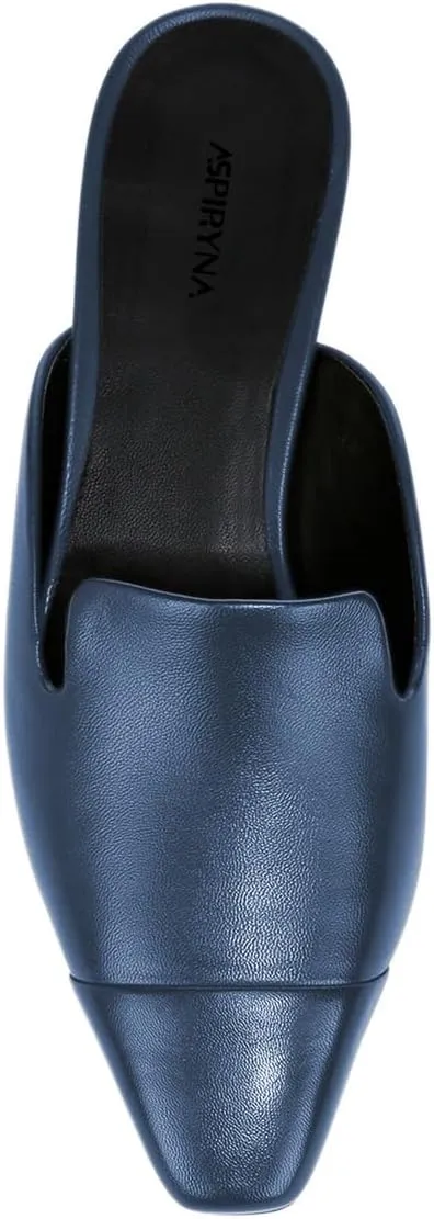 Women Closed Square Cap Toe Slip on Loafer Mules Block Low Heel Backless Fashion Casual Dress Slide Sandals Size 4-16 US