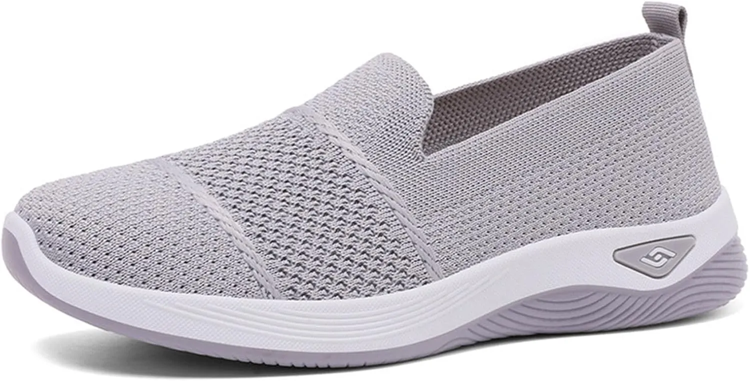 Women's Mesh Flats Shoes Breathable Slip on Shoes Casual Comfort Shoe Plus Size Trendy Shoes Walking Flats Shoe