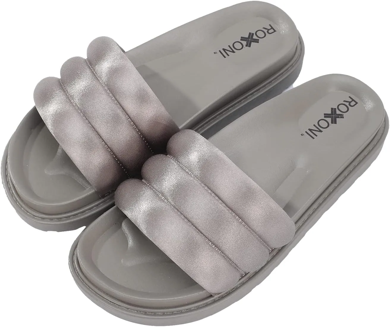 Womens Padded Strap Slide Sandals; Stylish Open Toe Sandals in 4 Fashionable Colors