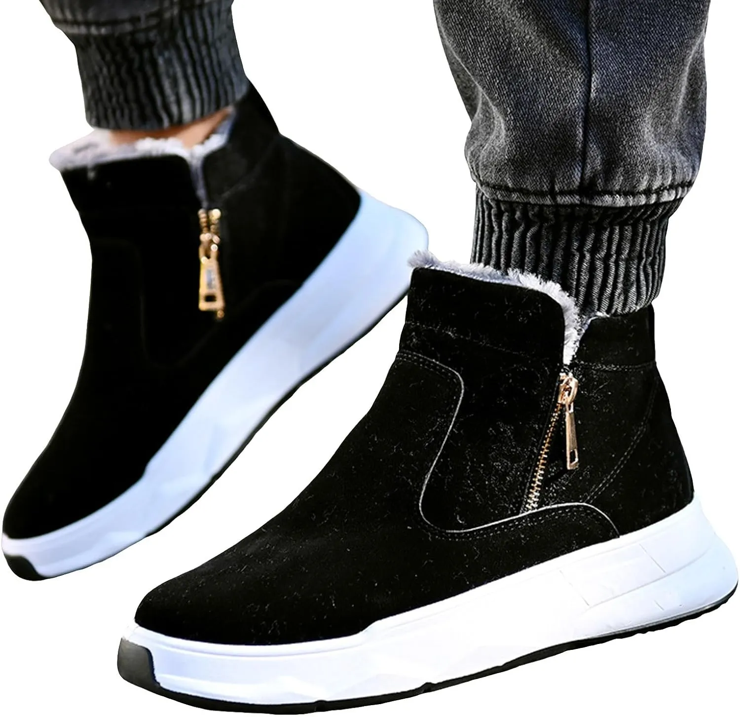 Women's Winter Snow Boots Warm Comfortable Faux Fur Insulated Outdoor Mid Calf Booties Thick Walking Platform Boots